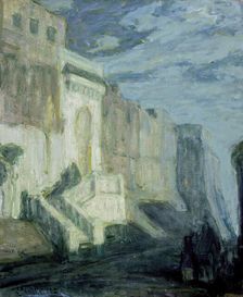 Moonlight: Walls of Tangiers, between c1913 and c1914. Creator: Henry Ossawa Tanner