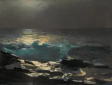 Moonlight, Wood Island Light, 1894. Creator: Winslow Homer