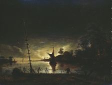 Moonlit Landscape, 1640-1677. Creator: Anthonie van Borssom