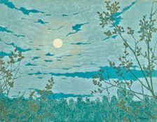 Moonlit landscape. Creator: Lindh, Bror (1877-1941)
