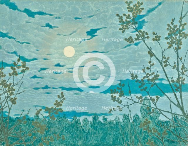 Moonlit landscape. Creator: Lindh, Bror (1877-1941).