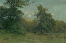 Moonlit Landscape with Hrad Slanec, 1896. Creator: Ludovit Cordak