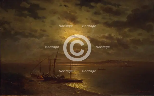 Moonlit Night, 1870s. Artist: Kamenev, Lev Lyvovich (1833-1886)