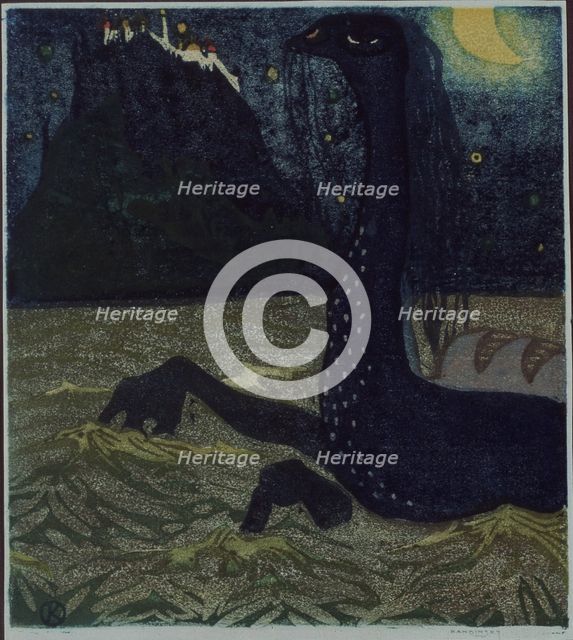 Moonlit night, 1907. Artist: Kandinsky, Wassily Vasilyevich (1866-1944)