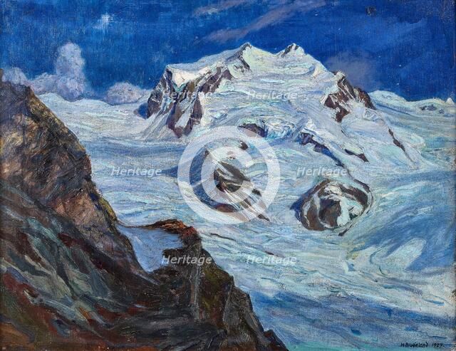 Moonlit night at Monte Rosa, 1927. Creator: Wieland; Hans Beat (1867-1945).