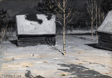 Moonlit Night near Irkutsk, 1904. Creator: Boris Vasilievich Smirnov