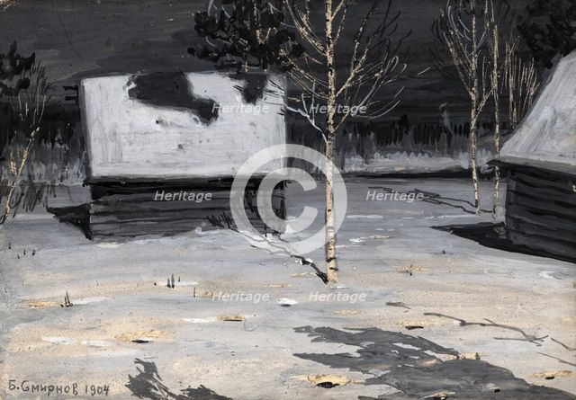 Moonlit Night near Irkutsk, 1904. Creator: Boris Vasilievich Smirnov.