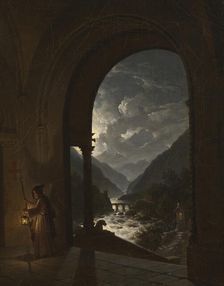 Moonlit Rapids, 1847. Creator: Carl Gustaf Plagemann