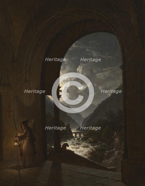 Moonlit Rapids, 1847. Creator: Carl Gustaf Plagemann.