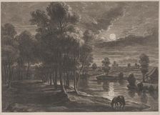 Moonlit River Landscape. Creator: Boetius Adams Bolswert