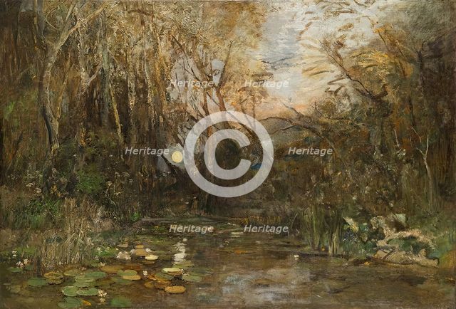 Moonrise in the Praterau, about 1877/1878. Creator: Emil Jakob Schindler.