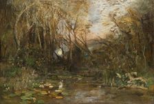Moonrise in the Praterau, about 1877/1878. Creator: Emil Jakob Schindler