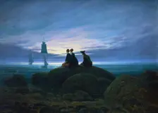 Moonrise over the Sea 1774. Artist: Caspar David Friedrich