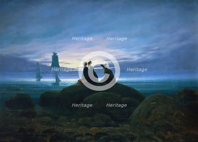 'Moonrise over the Sea', 1774. Artist: Caspar David Friedrich