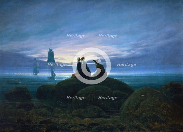 'Moonrise over the Sea', 1774. Artist: Caspar David Friedrich