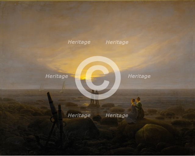 Moonrise over the Sea, 1821. Creator: Caspar David Friedrich.