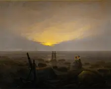 Moonrise over the Sea, 1821. Creator: Caspar David Friedrich