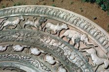 Moonstone at the Queen's Pavilion in Anuradhapura, 8th century