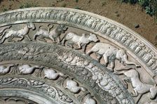 Moonstone at the Queen's Pavilion in Anuradhapura, 8th century