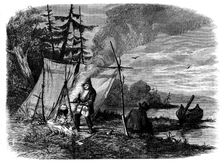 Moose-hunting in Canada - the Encampment, 1858. Creator: Unknown