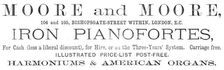 Moore and Moore, Iron Pianofortes, 1883. Creator: Unknown
