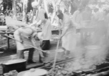 Moore, George Gordon, barbecue, 1927 Aug. Creator: Arnold Genthe