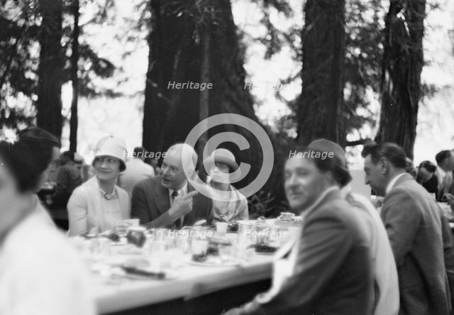 Moore, George Gordon, barbecue, 1927 Aug. Creator: Arnold Genthe.