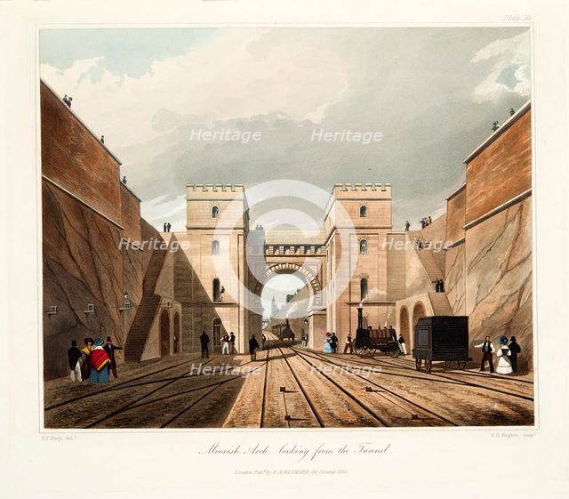Moorish Arch, looking from the Tunnel, 1831. Creator: Thomas Talbot Bury.