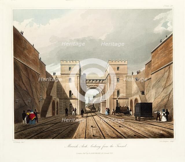 Moorish Arch, looking from the Tunnel, 1831. Artist: Thomas Talbot Bury.