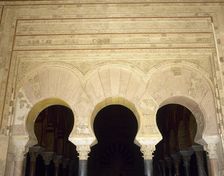 Moorish arches, Medina Azahara palace-city, Cordoba, Spain, 10th century, (2002). Creator: LTL