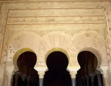 Moorish arches, Medina Azahara palace-city, Cordoba, Spain, 10th century, (2002). Creator: LTL