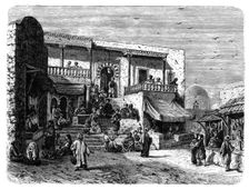 Moorish coffee house at Sidi Bou Said, Tunis, c1890