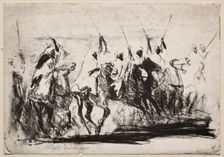 Moorish Lancers, Fantasia, c. 1900. Creator: Arthur E. Schneider