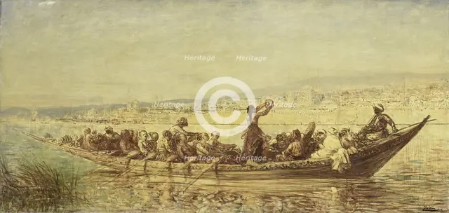 Moorish oarsmen at Constantinople, 1840-1900. Creator: Felix Francois Georges Philibert Ziem.