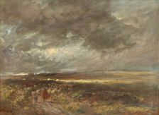 Moorland landscape: shepherd and sheep, c1810. Creator: David Cox the Elder