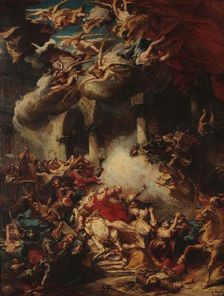 Moors Assaulting a Church, 1858. Creator: Isabey, Louis Gabriel Eugène (1803-1886)