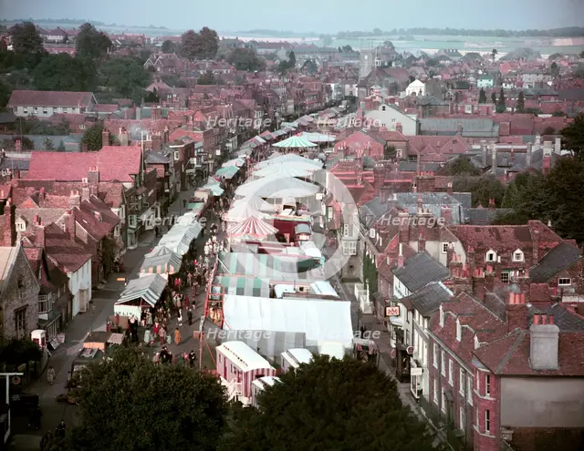 Mop Fair, High Street, Marlborough, Wiltshire c1960s. Creator: Arthur Charles Kirby Ware.