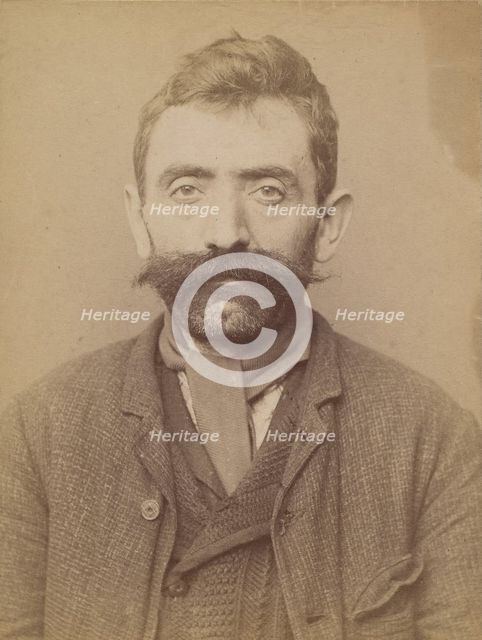 Morane. Antoine. 35 ans, né à Chalinargue (Cantal). Manœvre. Anarchiste. 6/3/94., 1894. Creator: Alphonse Bertillon.