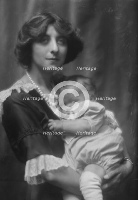 Moracchini, Pierre, Mrs., and baby, portrait photograph, 1913. Creator: Arnold Genthe.