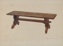 Moravian Church Bench, 1935/1942. Creator: Amos C. Brinton