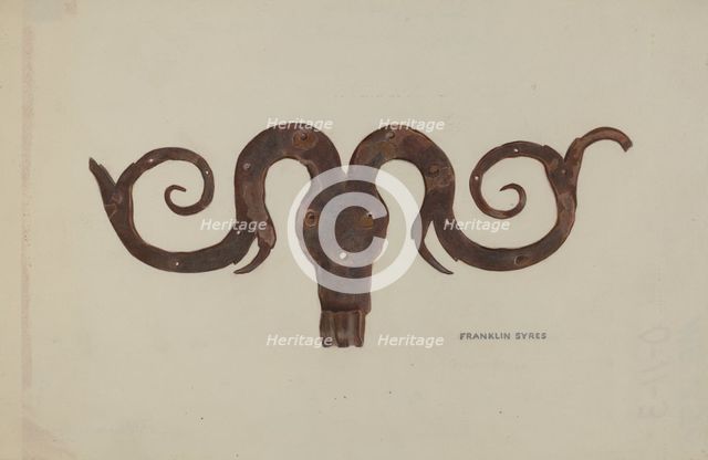 Moravian Hinge, c. 1939. Creator: Franklyn Syres.