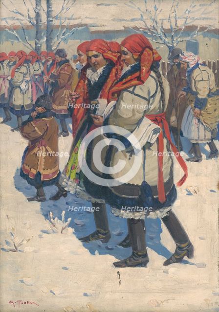 Moravian Slovaks in Winter, around 1920. Creator: Anton Frolka.