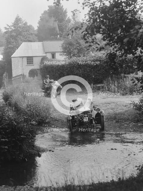 Morgan 3-wheeler, B&HMC Brighton-Beer Trial, Windout Lane, near Dunsford, Devon, 1934. Artist: Bill Brunell.