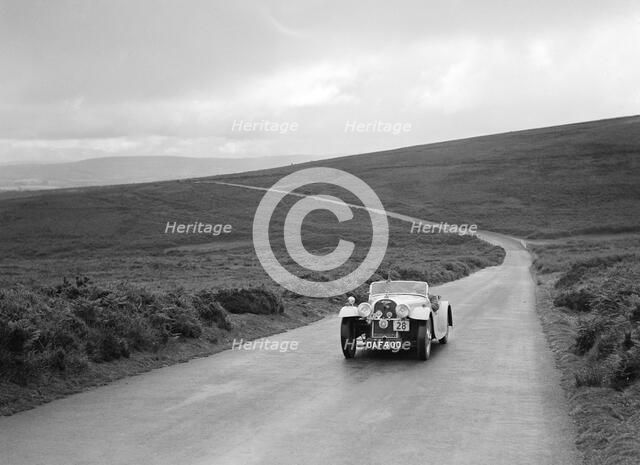 Morgan 4/4 of JC Harris competing at the MCC Torquay Rally, July 1937. Artist: Bill Brunell.