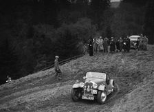 Morgan 4/4 of RD Harris competing in the MCC Edinburgh Trial, Roxburghshire, Scotland, 1938. Artist: Bill Brunell
