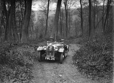 Morgan 4/4 at the Standard Car Owners Club Southern Counties Trial, Hale Wood, Chilterns, 1938. Artist: Bill Brunell