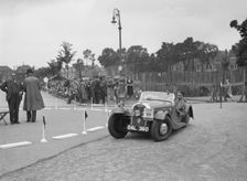 Morgan 4/4 2-seater sports of GN Scott competing in the South Wales Auto Club Welsh Rally, 1937 Artist: Bill Brunell