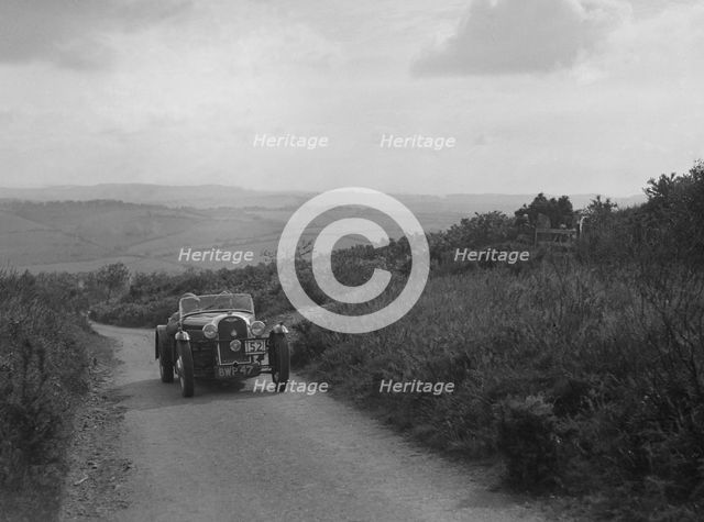 Morgan 4/4 of WA Goodall competing in the MCC Torquay Rally, 1938. Artist: Bill Brunell.