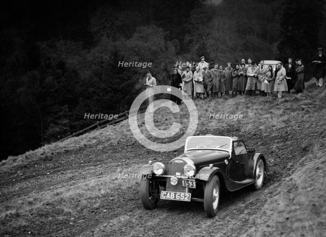 Morgan of PHG Morgan competing in the MCC Edinburgh Trial, Roxburghshire, Scotland, 1938. Artist: Bill Brunell.