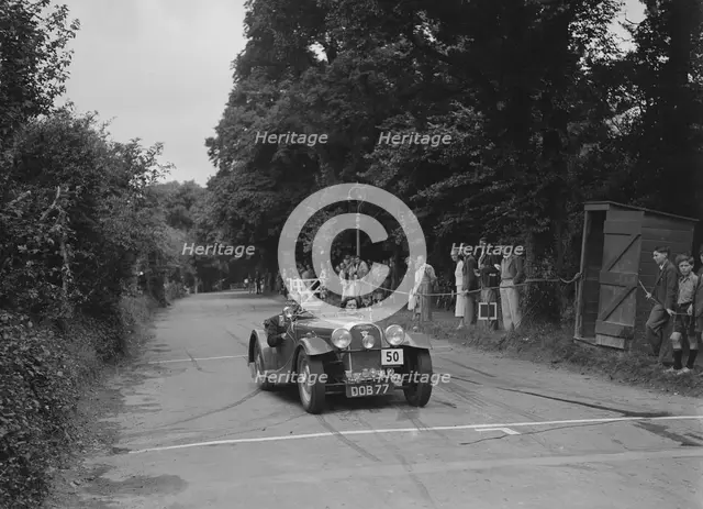 Morgan of TH Cole Jr at the MCC Torquay Rally, July 1937. Artist: Bill Brunell.